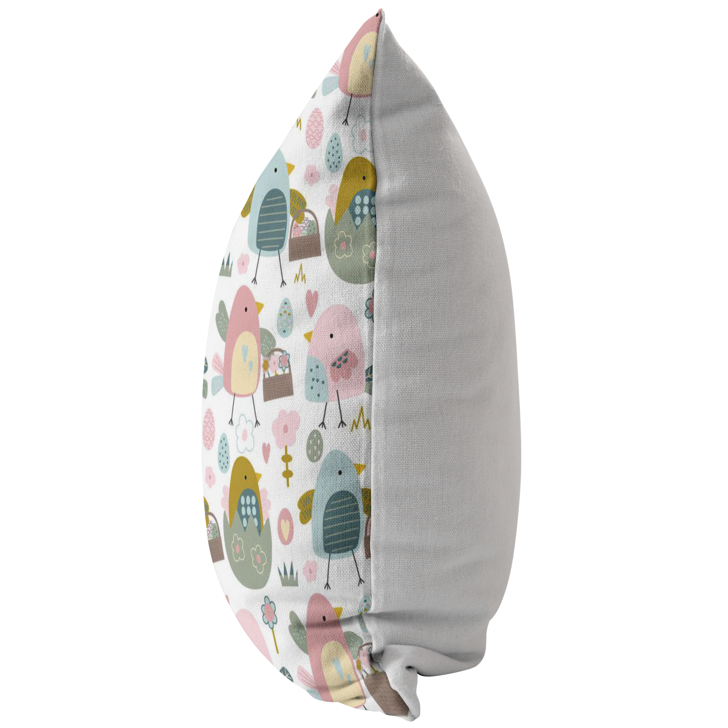 Easter Chicks Throw Pillow Cover | Pastel Pink Blue Green White Pattern | Spring Home Decor