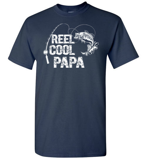 Reel Cool Papa Funny Fishing Shirt for Men Dad Grandpa