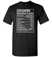 Grandpa Nutrition Facts Shirt for Men