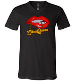 Libra Queen Lips and Chain V-Neck Shirt for Women