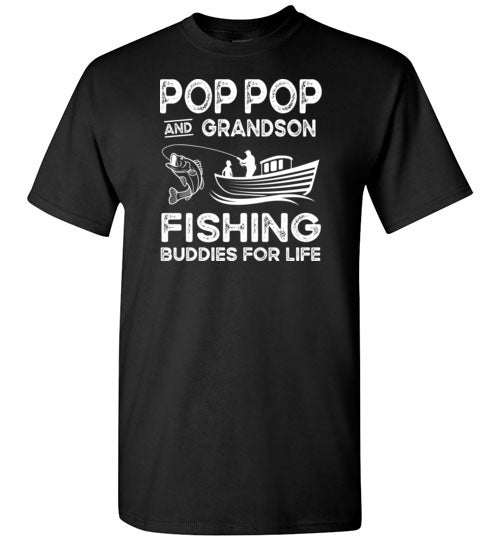 Pop Pop and Grandson Fishing Buddies for Life Matching Shirt for Boys