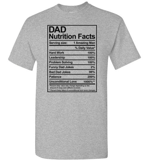Dad Nutriton Facts Shirt