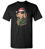 Golden Retriever Wearing a Santa Hat and Sunglasses Christmas Shirt