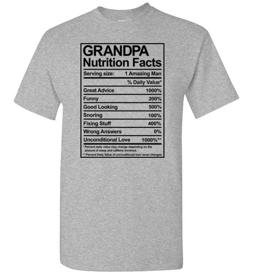 Grandpa Nutrition Facts Shirt