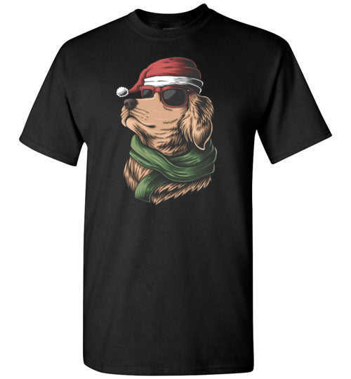 Golden Retriever Santa Hat Christmas Shirt for Men Women Kids