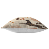 Modern Cheetah Throw Pillow | Black Brown Beige Tropical Jungle Wild Animal Print Earth Tone Neutral Home Decor