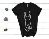 Cat Hanging from Shirt V-Neck Design for Men and Women