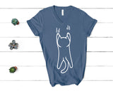 Cat Hanging from Shirt V-Neck Design for Men and Women