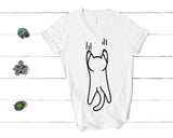 Cat Hanging from Shirt V-Neck Design for Men and Women