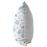 Blue and White Cloud Pillow or Zip Cover | Cloud Theme Baby Shower Decor | Cloud Nursery Baby Room | Pillow for Kids Girl Boy