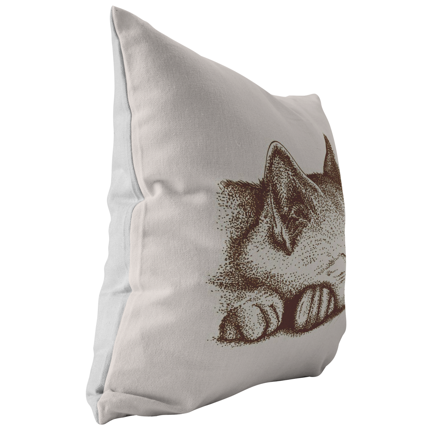 Sleeping Cat Pillow Cover | Brown Beige Earth Tone