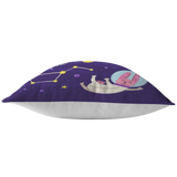 Panda and Bunny in Space Pillow Cover | Space Theme Baby Shower Gift | Kids Boy Girl Astronaut Animal Room Decor