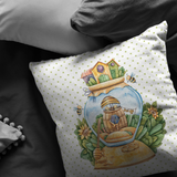 Honey Bee Pillow Green and Brown Bee Lover Gift | Bedroom Living Room Decor | Unisex Neutral Nursery | Mothers Day Idea