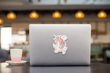 Rainbow Unicorn Decal with Name Emily for Girls