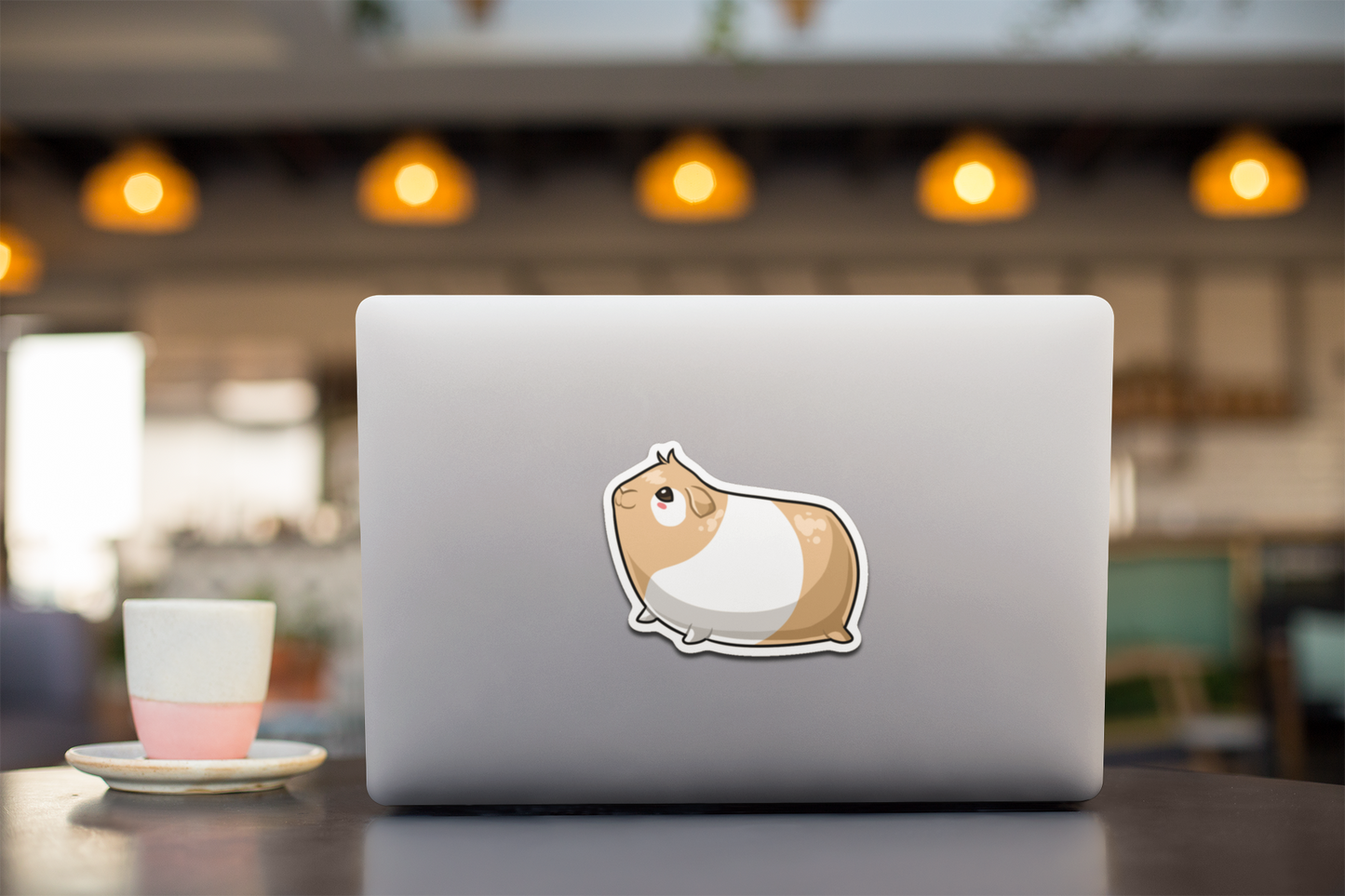 Tan and White Guinea Pig Vinyl Decal Sticker