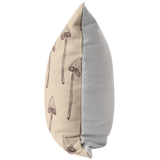 Magic Mushroom Pillow Cover | Psilocybin Mushroom Home Decor | Beige Brown Neutral Earth Tones