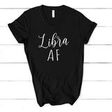 Libra AF V-Neck Horoscope Astrology Zodiac Shirt for Women