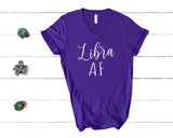 Libra AF V-Neck Horoscope Astrology Zodiac Shirt for Women