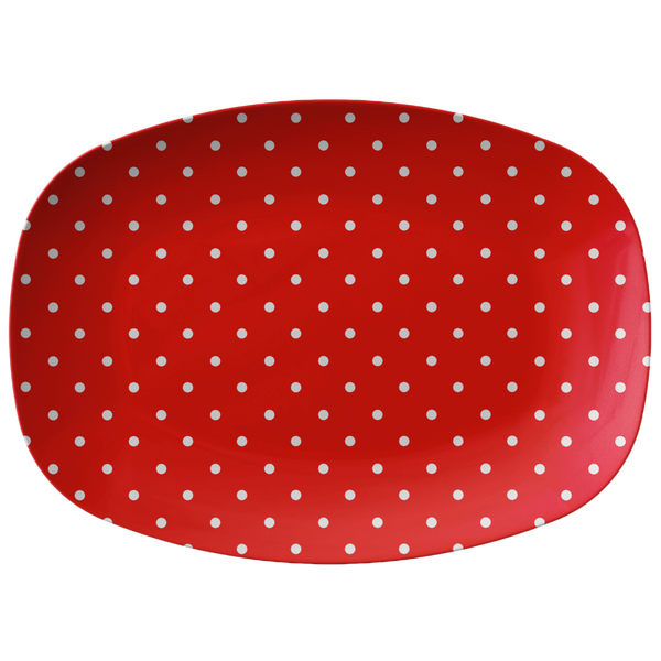 Red and White Polka Dot Serving Platter