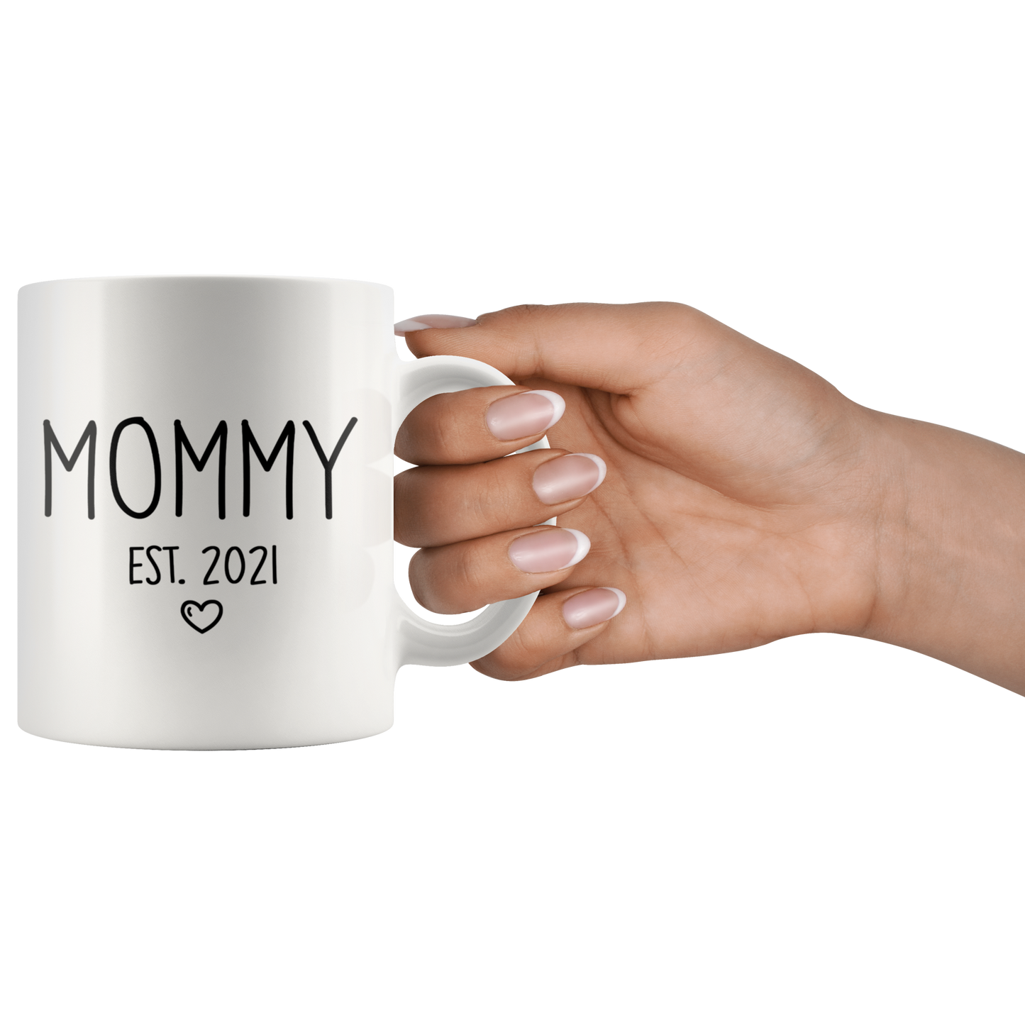 Mommy and Daddy Est 2021 Matching Mug Set