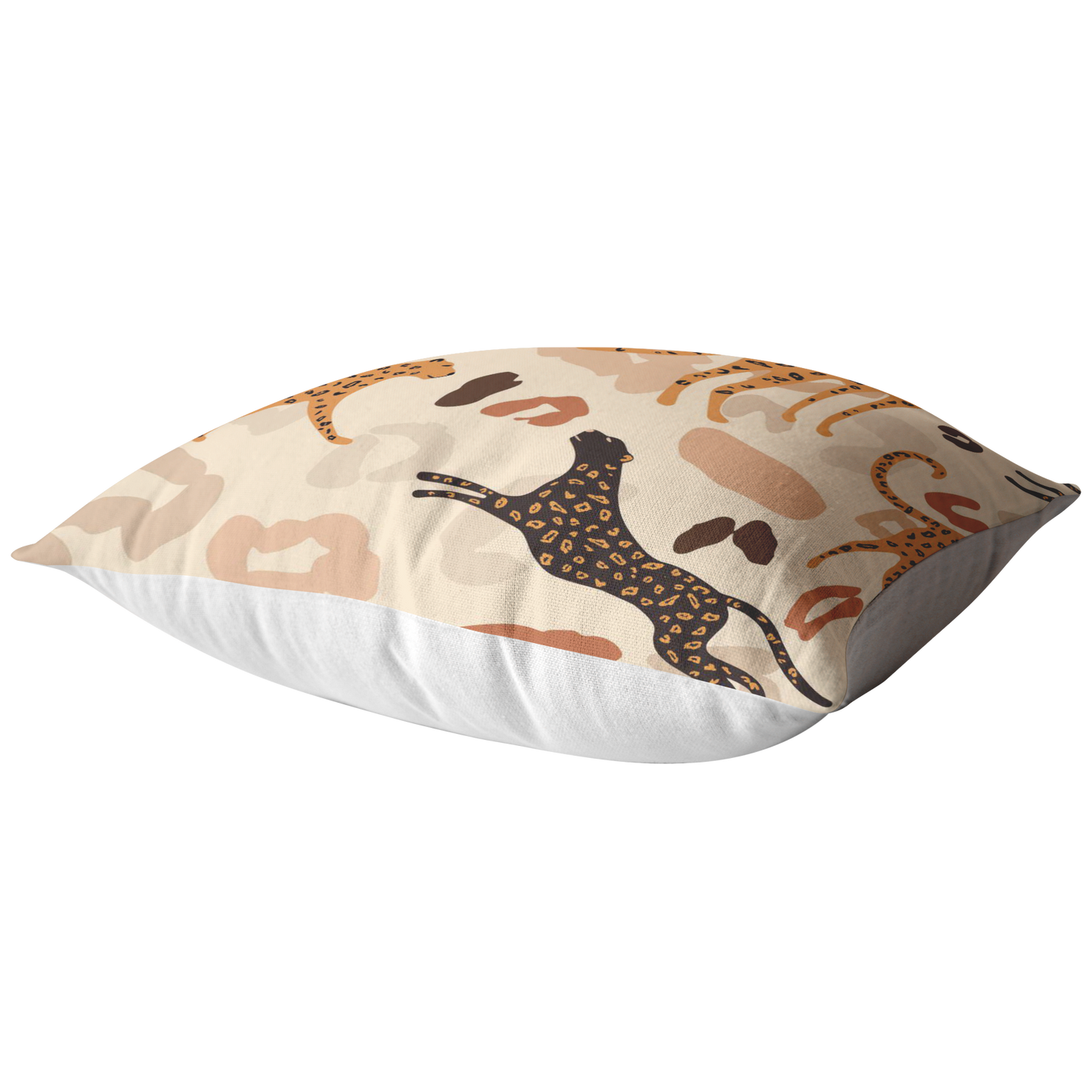 Modern Cheetah Throw Pillow | Black Brown Beige Tropical Jungle Wild Animal Print Earth Tone Neutral Home Decor