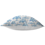 Blue Rocket Ship Pillow Cover | Baby Nursery or Kids Boys Room Decor