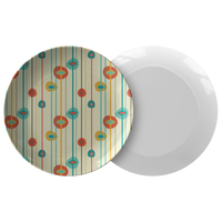 Mid Century Modern Plates | Red Blue Orange Geometric Pattern Home and Kitchen Decor