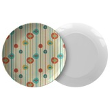 Mid Century Modern Plates | Red Blue Orange Geometric Pattern Home and Kitchen Decor