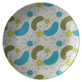 Mid Century Modern Plates | Green Yellow & Blue Home and Kitchen Decor