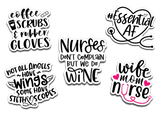 Nurse Decal Sticker Pack | Nurse Appreciation Gift | Set of 5 Cute & Funny Nursing Vinyl Decals