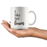 I Like Her Buns I Like His Guns Matching Mug Set | Hers and Hers Gift | Funny Couple Mugs for Husband Wife Girlfriend Boyfriend