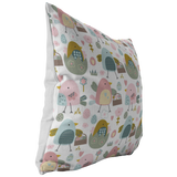 Easter Chicks Throw Pillow Cover | Pastel Pink Blue Green White Pattern | Spring Home Decor