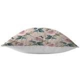 Dragonflies and Roses Pink Green Pillow or Pillow Cover | Spring Home Decor | Easter Decorations