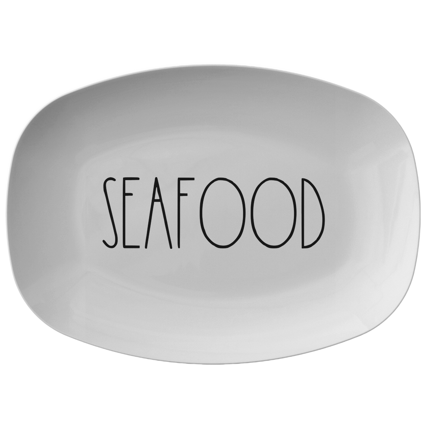 Seafood Platter Rustic Country Farmhouse Kitchen Decor | Minimalist Skinny Font BBQ Grill Dish