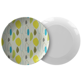 Mid Century Modern Plates | Teal Blue Green Yellow Geometric Pattern