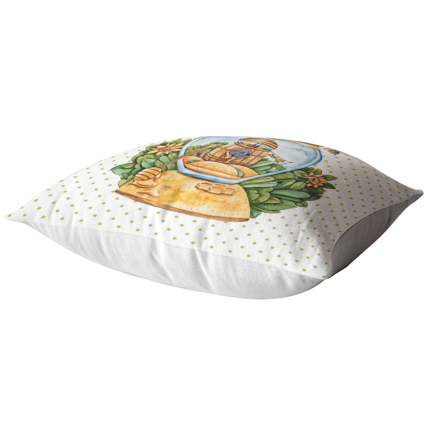 Honey Bee Pillow Green and Brown Bee Lover Gift | Bedroom Living Room Decor | Unisex Neutral Nursery | Mothers Day Idea