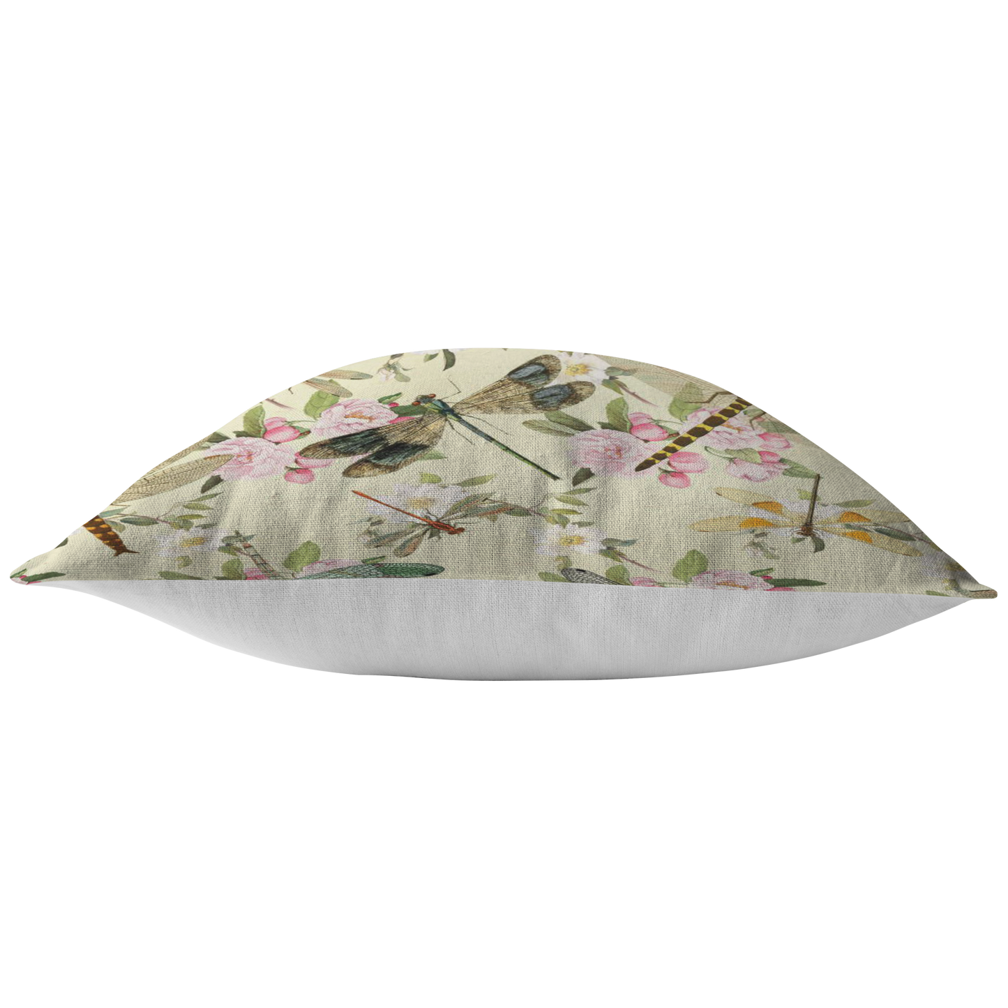 Dragonflies and Flowers Pink Blue Green Pillow or Pillow Cover | Spring Home Decor | Easter Decorations