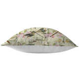 Dragonflies and Flowers Pink Blue Green Pillow or Pillow Cover | Spring Home Decor | Easter Decorations