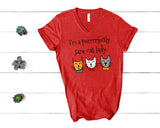 Purrrrfectly Sane Cat Lady V-Neck Shirt for Women