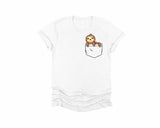 Cute Sloth in a Pocket Shirt for Women and Teen Girls