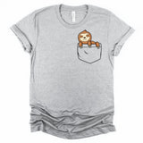 Cute Sloth in a Pocket Shirt for Women and Teen Girls