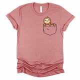 Cute Sloth in a Pocket Shirt for Women and Teen Girls