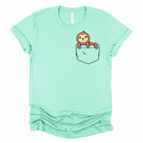 Cute Sloth in a Pocket Shirt for Women and Teen Girls