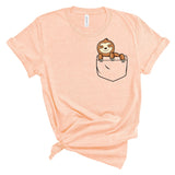 Cute Sloth in a Pocket Shirt for Women and Teen Girls