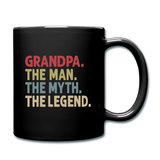 Grandpa the Man the Myth the Legend Full Color Mug - black