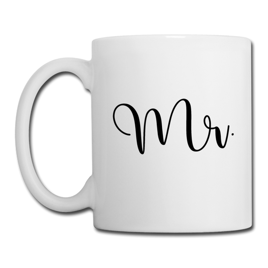 Mr. Coffee Mug for Men Newlyweds Husband - white