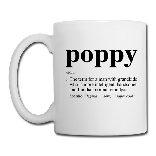 Poppy Definition Coffee/Tea Mug - white