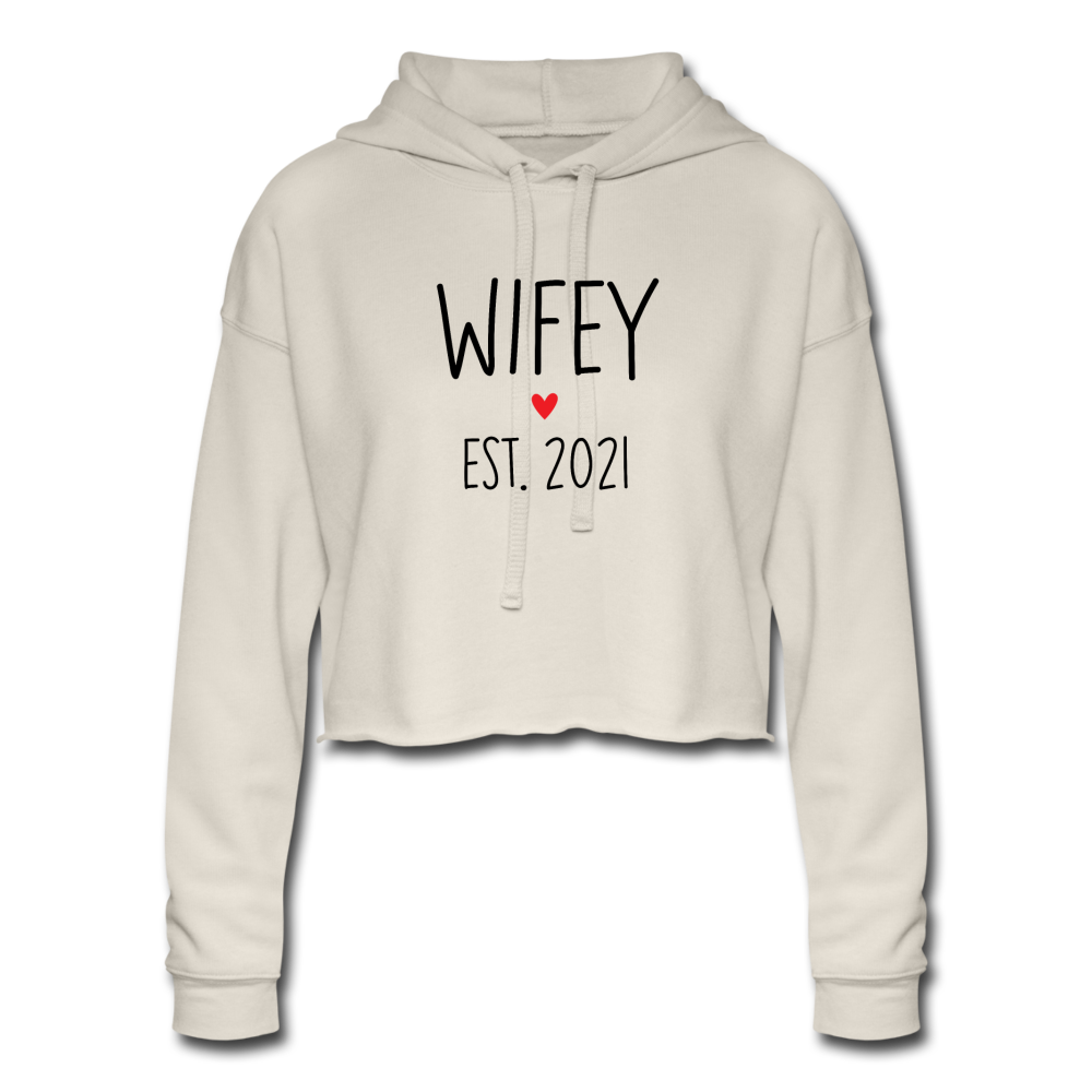 Wifey Est 2021 Women's Cropped Hoodie - dust