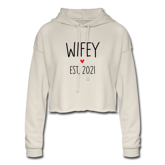 Wifey Est 2021 Women's Cropped Hoodie - dust