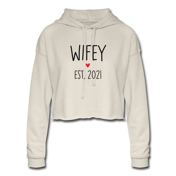 Wifey Est 2021 Women's Cropped Hoodie - dust